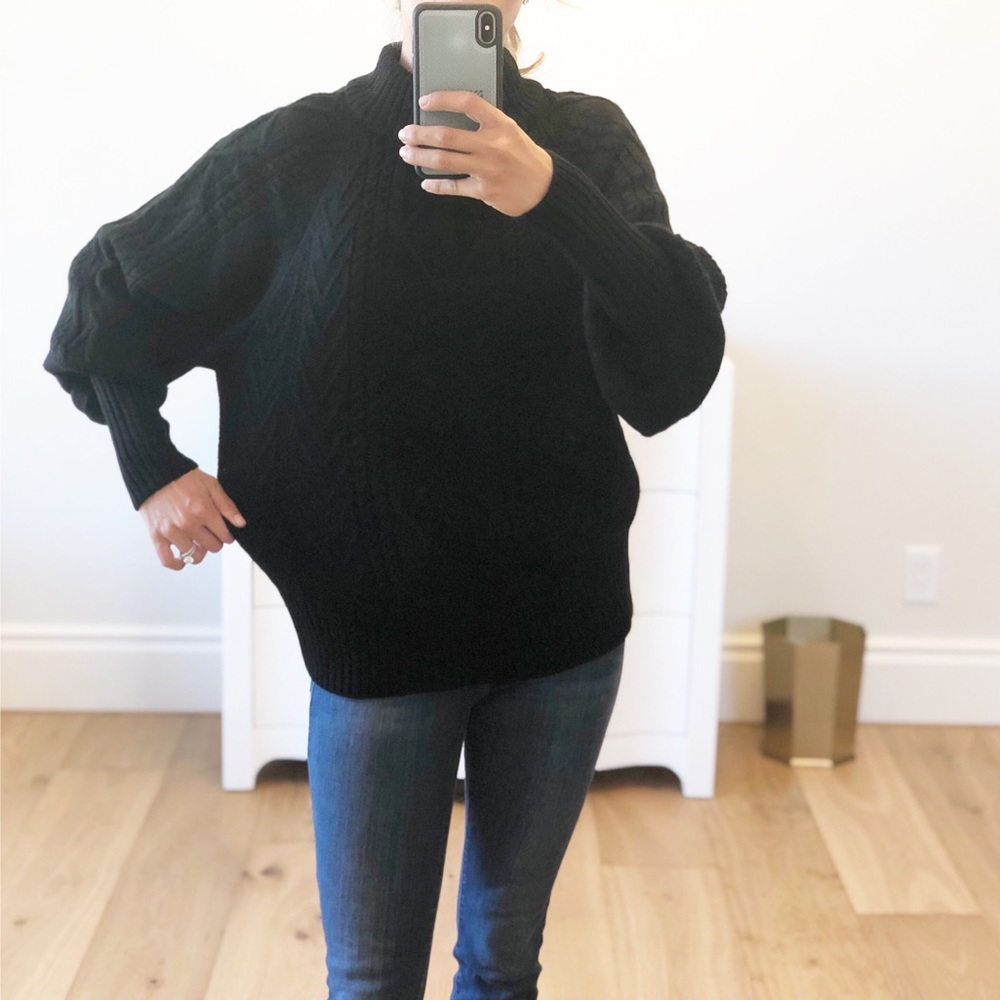 DENVER Black Cable Knit Loose Fit Sweater - Picture 3 of 9